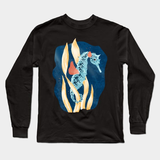 Seahorse Long Sleeve T-Shirt by Lidiebug